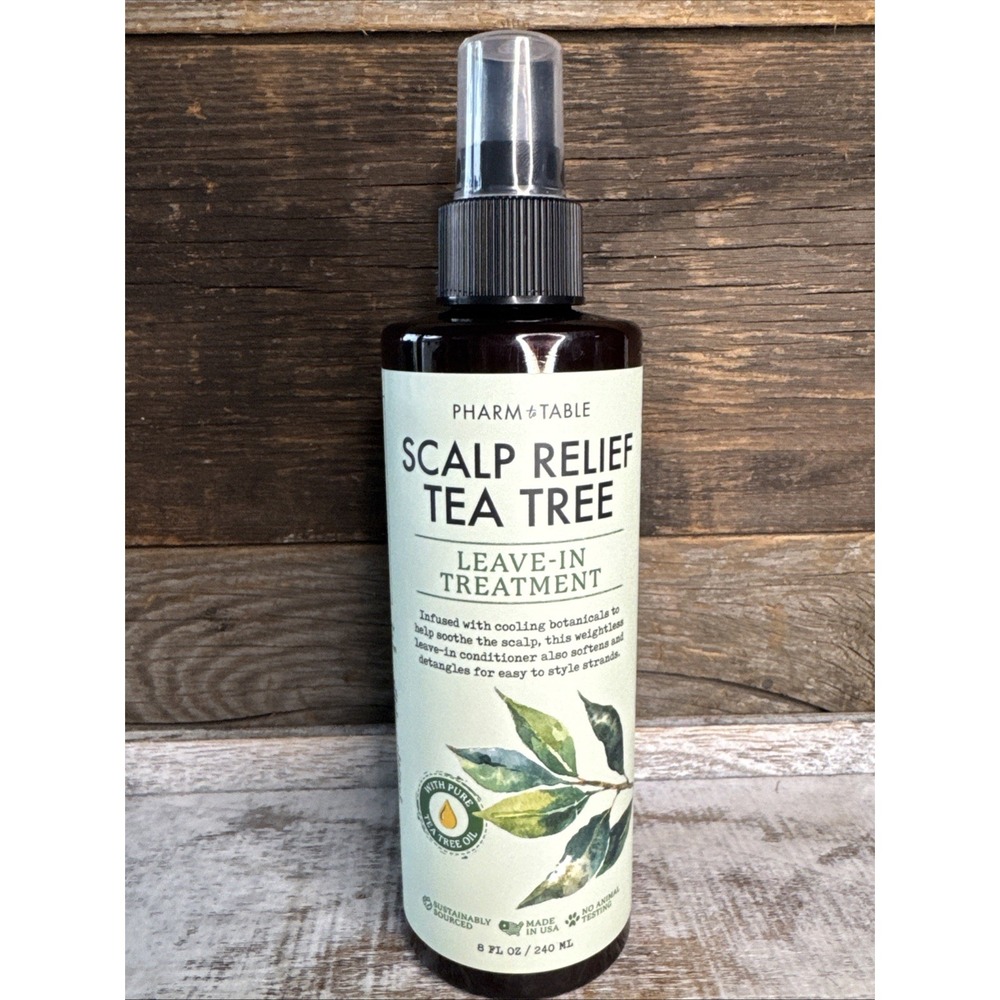 Pharm To Table Scalp Relief Tea‎ Tree Leave In Conditioner 8 Oz Mint Coconut Oil